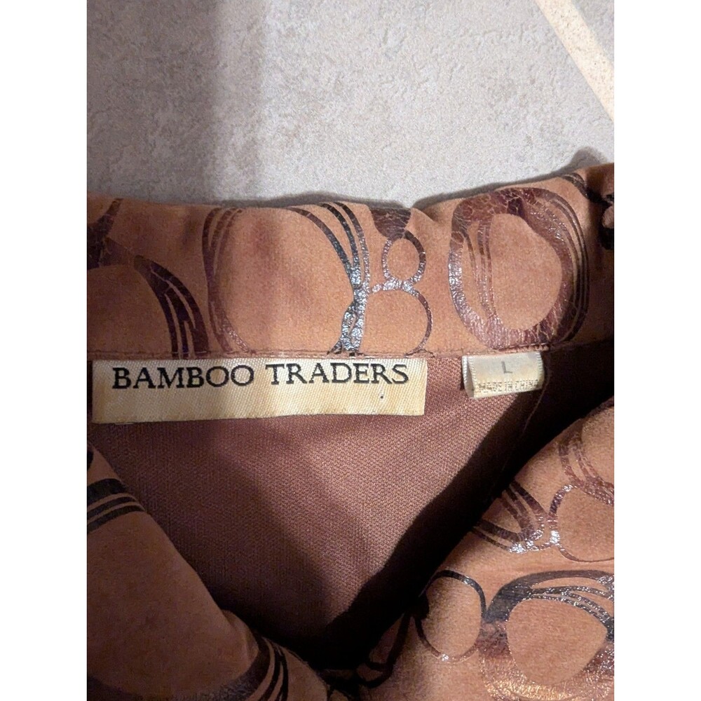 Women’s Bamboo Traders SZ L Jacket Microfiber Collar Brass Snaps Pockets - Picture 9 of 11